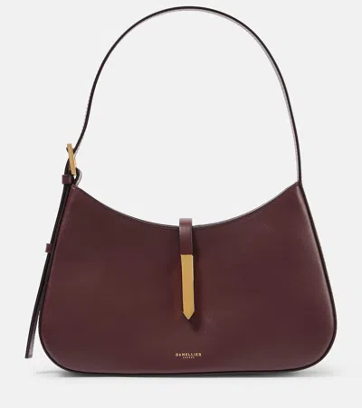 Demellier Tokyo Leather Shoulder Bag In Burgundy