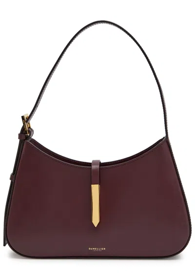 Demellier Tokyo Leather Shoulder Bag In Burgundy