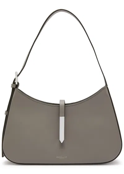 Demellier Tokyo Leather Shoulder Bag In Grey