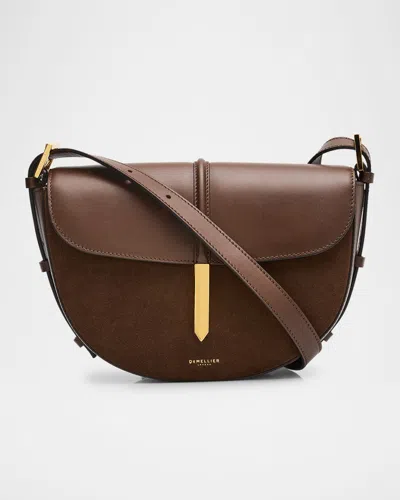 Demellier Tokyo Saddle Leather Crossbody Bag In Brown