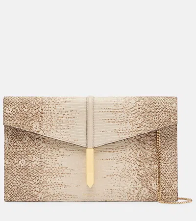 Demellier Tokyo Snake-effect Leather Clutch