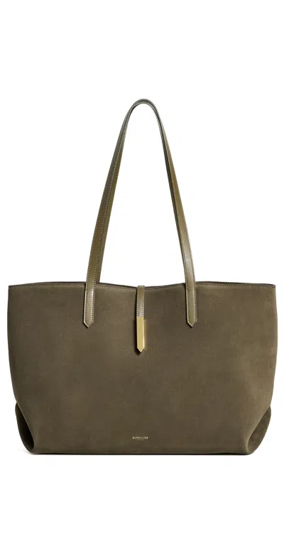 Demellier Tokyo Tote Olive Suede/olive Smooth