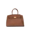 Demellier The Small Hudson Grained Leather Top Handle Bag In Brown