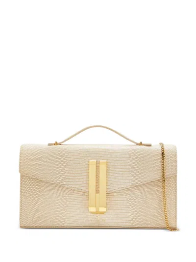 Demellier Vancouver Embossed Leather Clutch In Gray