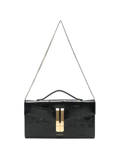 Demellier Vancouver Croc-effect Clutch Bag In Black