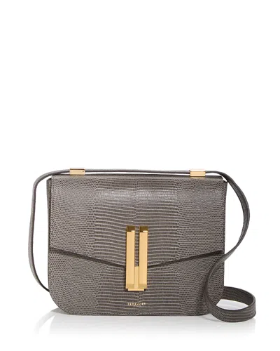 Demellier Vancouver Embossed Leather Crossbody Bag In Burgundy
