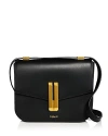 Demellier Vancouver Crocodile-effect Leather Cross-body Bag In Black/gold