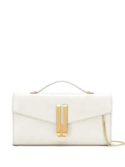 Demellier Vancouver Leather Clutch Bag In White