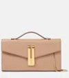 Demellier Vancouver Leather Clutch In Beige