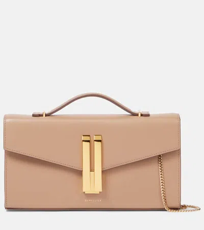 Demellier Vancouver Leather Clutch In Beige