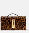 Demellier Vancouver Leopard-effect Calf Hair Clutch In Brown
