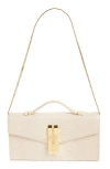 Demellier Vancouver Lizard Embossed Leather Clutch In Neutrals