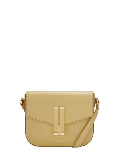 Demellier Vancouver Mini Handbag In Beige Leather With Gold Hardware