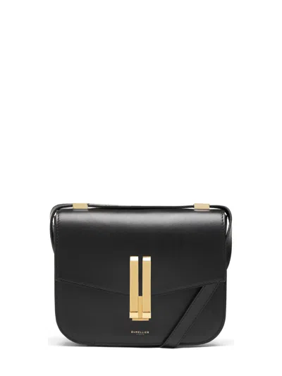 Demellier Vancouver Mini Handbag In Black Leather With Gold Hardware