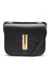 Demellier The Medium Vancouver Leather Crossbody Bag In Black/gold