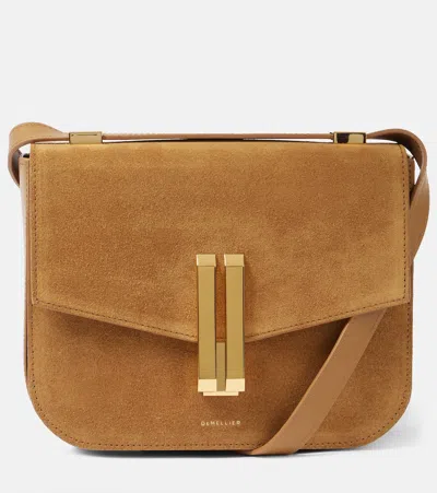 Demellier Vancouver Small Suede Crossbody Bag In Caramel