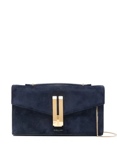 Demellier Vancouver Suede Clutch Bag In Blue