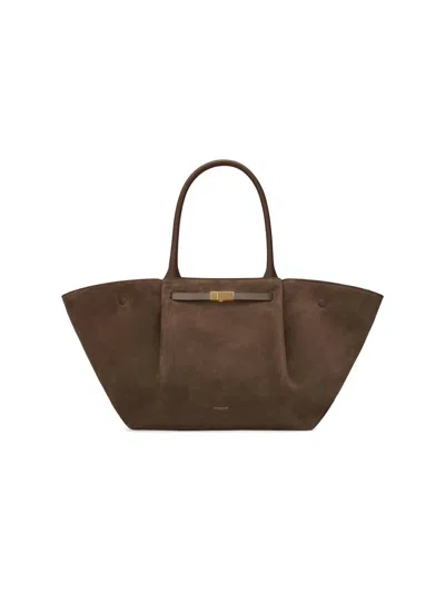 Demellier Women's Midi New York Suede Tote Bag In Brown