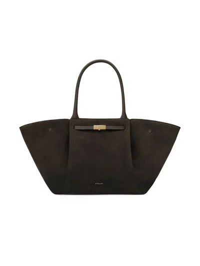 Demellier Women's New York Striped Canvas & Leather Tote Bag In Brown