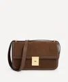 Demellier Paris Leather-trimmed Suede Shoulder Bag In Brown