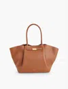 Demellier Womens Tan Ecru Stitching New York Leather Tote Bag In Tan Ecru Stitching