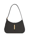 Demellier Large Tokyo Smooth Leather Shoulder Bag In Black Croc