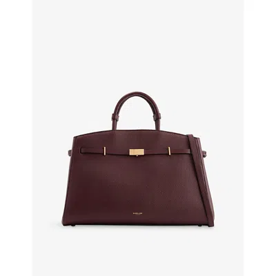 Demellier Womens The Hudson Leather Tote Bag Burgundy Leather