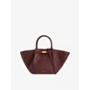 Demellier Womens Burgundy Midi New York Leather Tote Bag