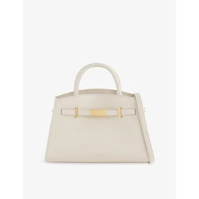 Demellier Womens Chalk The Small Hudson Grained Leather Top-handle Bag In Gray