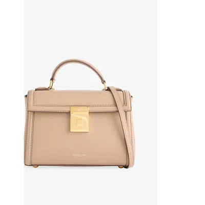 Demellier Womens Paris Leather Shoulder Bag Dark Sand F02