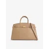 Demellier Womens The Hudson Leather Tote Bag Dark Sand In Multicolor