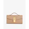 Demellier Womens Dark Sand Vancouver Leather Clutch Bag
