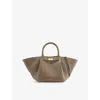 Demellier Womens Deep Olive Midi New York Leather Tote Bag In Green