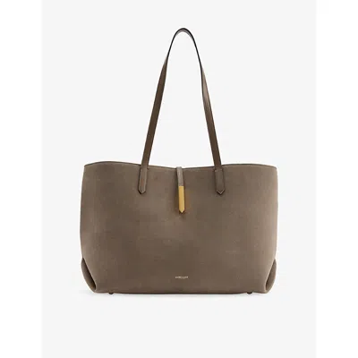 Demellier Womens The Tokyo Suede Tote Bag Deep Olive In Green