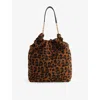 Demellier Womens Leopard Effect/black Miami Leather Shoulder Bag