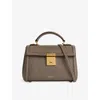 Demellier Womens Stone Grey Lizard Effect Paris Leather Shoulder Bag