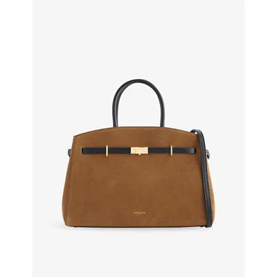 Demellier Womens Tobacco/black The Midi Hudson Leather Tote Bag In Multi