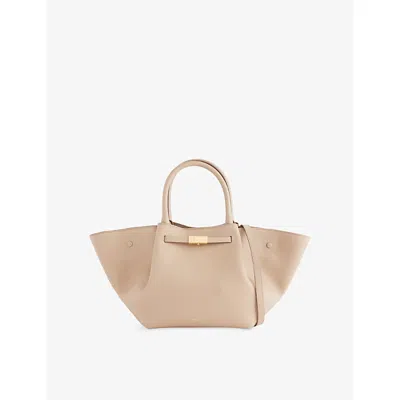 Demellier Womens Light Taupe The Midi New York Leather Tote Bag In Brown