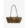 Demellier Womens Leopard Effect/black The New York Leather Shoulder Bag In Animal Print