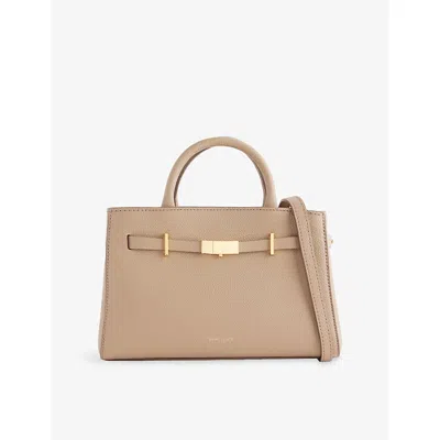 Demellier Womens Light Taupe The Small Hudson Leather Tote Bag In Brown