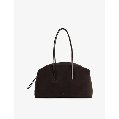 Demellier Womens Dk Choc/dk Choc Stockholm Suede Shoulder Handbag In Brown