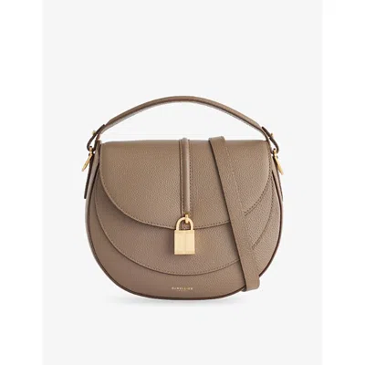 Demellier Womens Dk Taupe Siena Leather Saddle Bag In Brown