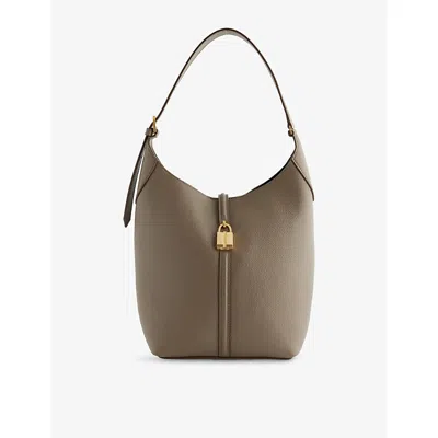 Demellier Womens Dk Taupe The Siena Grained Leather Bucket Bag In Brown