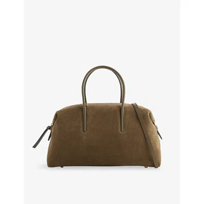 Demellier Womens Dp Khaki/dp Khaki The Midi Stockholm Suede Shoulder Bag