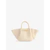 Demellier Womens Ecru Lizard Effect Midi New York Leather Tote Bag