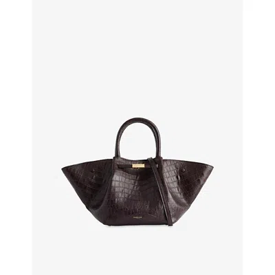 Demellier Womens Maroon The Midi New York Embossed Leather Tote Bag In Burgundy