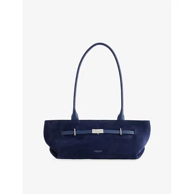 Demellier Womens Mn.blue/mn.blue The New York Suede Shoulder Bag
