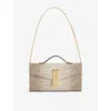 Demellier Womens Natural Lizard Effect Vancouver Leather Clutch Bag In Brown