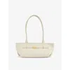 Demellier The New York Lizard Embossed Leather Shoulder Bag In Off White