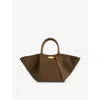 Demellier Womens  Midi New York Leather Tote Bag In Olive/olive